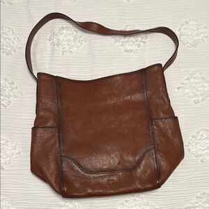 Frye Brown Leather Shoulder Bag with Hobo Design
